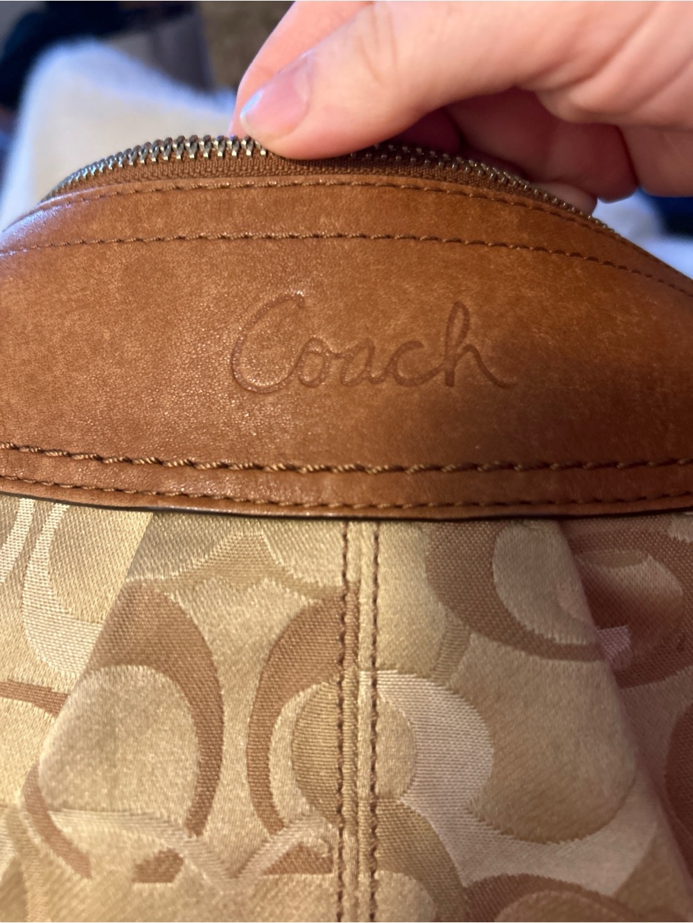 Coach Brown Leather Patch Interior Handbag